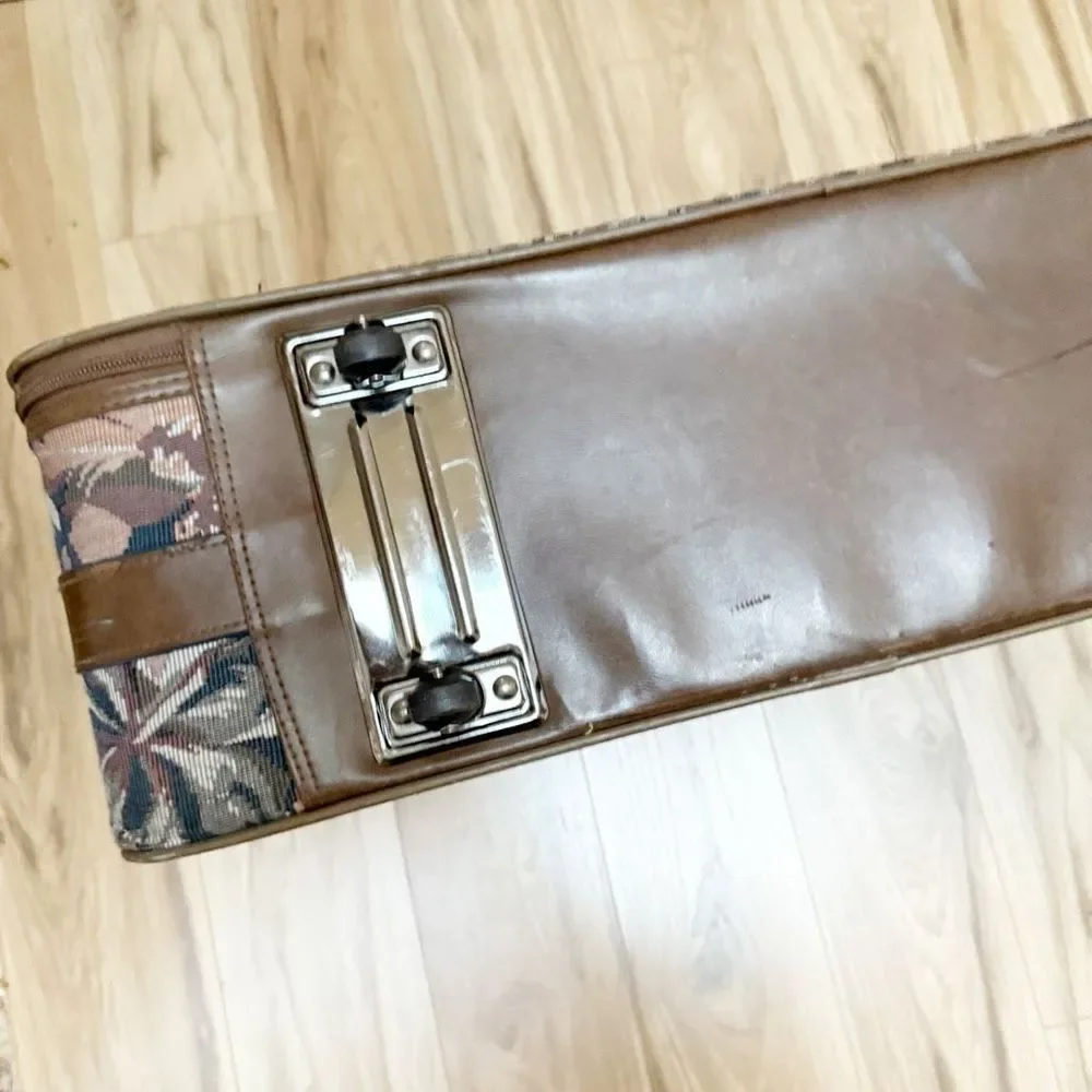 GIVENCHY | Vintage Large Rolling Carpet Luggage Floral Feather Foliage Tapestry